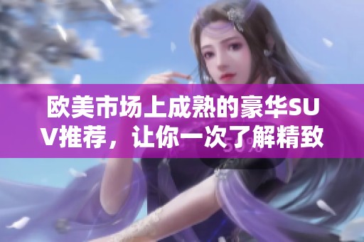 欧美市场上成熟的豪华SUV推荐，让你一次了解精致选择