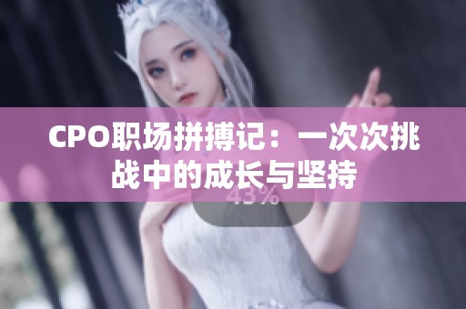 CPO职场拼搏记：一次次挑战中的成长与坚持
