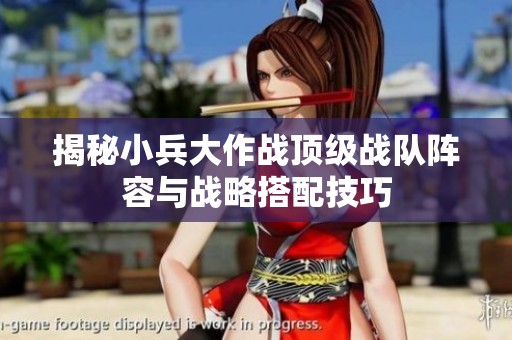 揭秘小兵大作战顶级战队阵容与战略搭配技巧