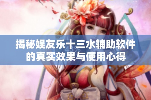 揭秘娱友乐十三水辅助软件的真实效果与使用心得
