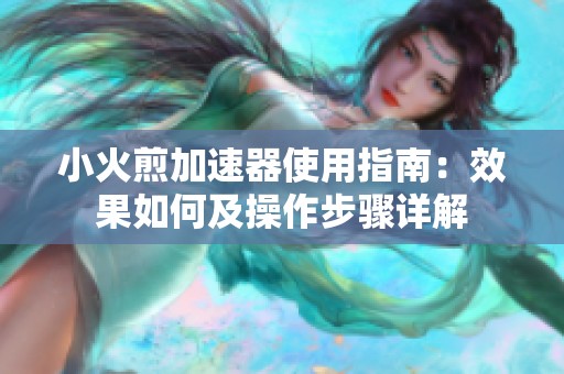 小火煎加速器使用指南：效果如何及操作步骤详解