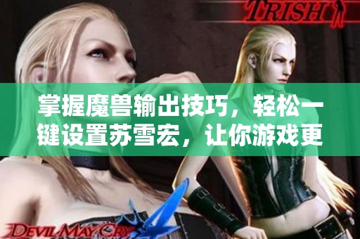 掌握魔兽输出技巧，轻松一键设置苏雪宏，让你游戏更畅快！