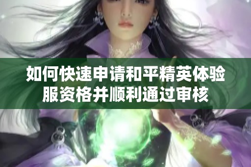 如何快速申请和平精英体验服资格并顺利通过审核