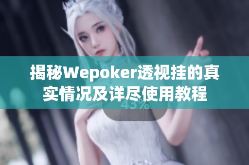 揭秘Wepoker透视挂的真实情况及详尽使用教程