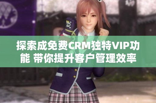 探索成免费CRM独特VIP功能 带你提升客户管理效率