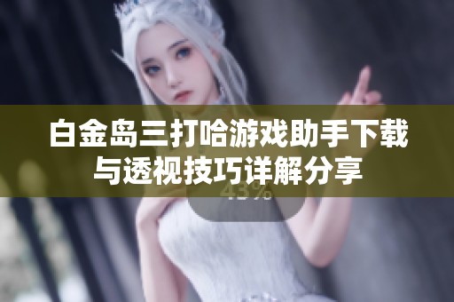 白金岛三打哈游戏助手下载与透视技巧详解分享