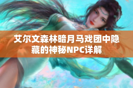 艾尔文森林暗月马戏团中隐藏的神秘NPC详解