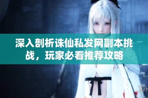 深入剖析诛仙私发网副本挑战，玩家必看推荐攻略