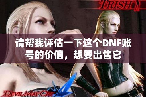 请帮我评估一下这个DNF账号的价值，想要出售它