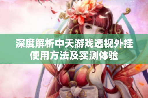 深度解析中天游戏透视外挂使用方法及实测体验