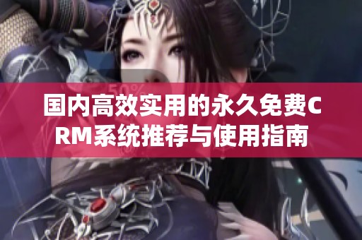 国内高效实用的永久免费CRM系统推荐与使用指南