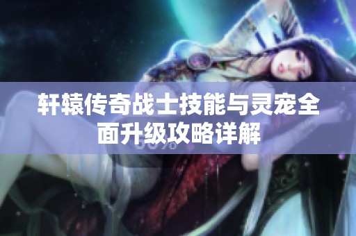 轩辕传奇战士技能与灵宠全面升级攻略详解