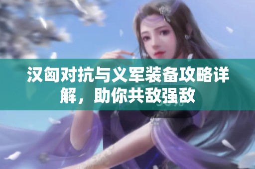 汉匈对抗与义军装备攻略详解，助你共敌强敌