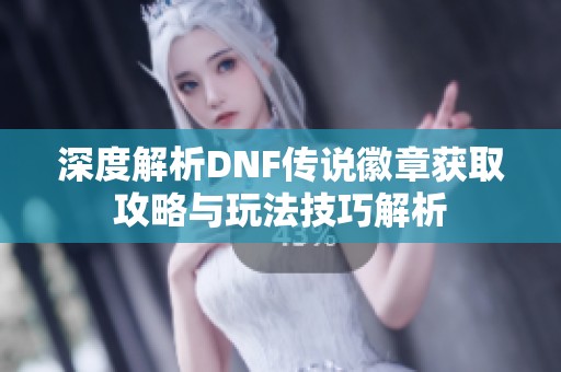 深度解析DNF传说徽章获取攻略与玩法技巧解析
