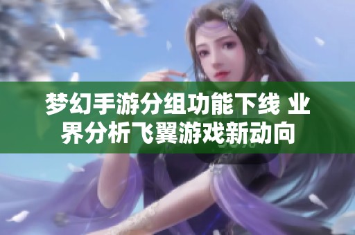 梦幻手游分组功能下线 业界分析飞翼游戏新动向