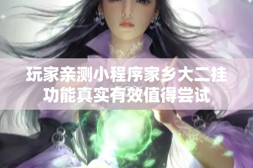 玩家亲测小程序家乡大二挂功能真实有效值得尝试