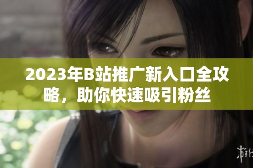 2023年B站推广新入口全攻略，助你快速吸引粉丝