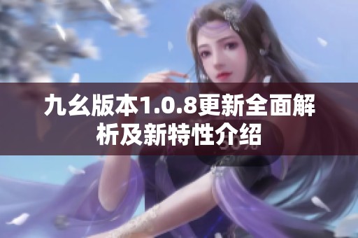 九幺版本1.0.8更新全面解析及新特性介绍