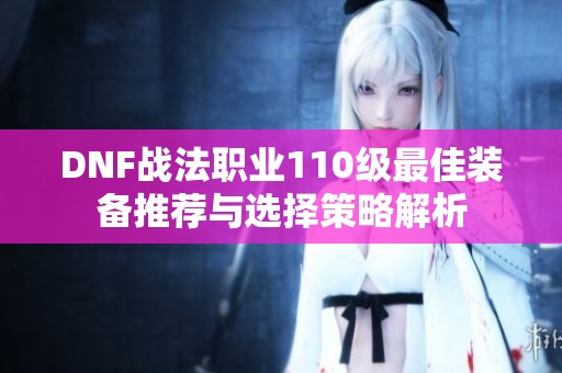 DNF战法职业110级最佳装备推荐与选择策略解析