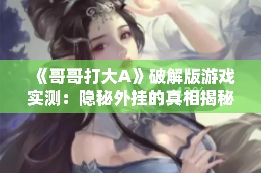 《哥哥打大A》破解版游戏实测：隐秘外挂的真相揭秘