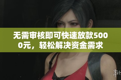 无需审核即可快速放款5000元，轻松解决资金需求