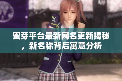 蜜芽平台最新网名更新揭秘，新名称背后寓意分析