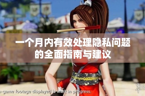 一个月内有效处理隐私问题的全面指南与建议