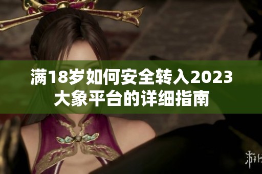 满18岁如何安全转入2023大象平台的详细指南