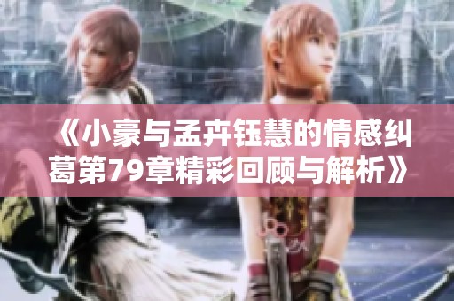 《小豪与孟卉钰慧的情感纠葛第79章精彩回顾与解析》