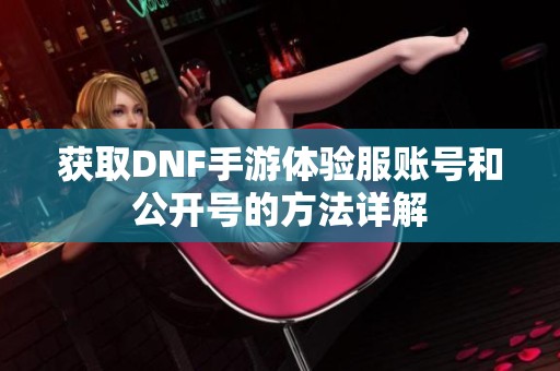 获取DNF手游体验服账号和公开号的方法详解