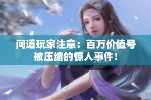 问道玩家注意：百万价值号被压缩的惊人事件！