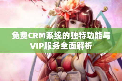 免费CRM系统的独特功能与VIP服务全面解析