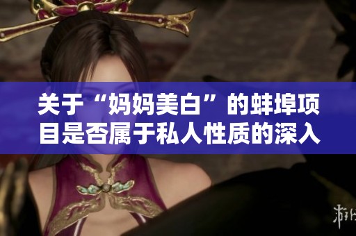 关于“妈妈美白”的蚌埠项目是否属于私人性质的深入探讨