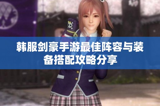 韩服剑豪手游最佳阵容与装备搭配攻略分享