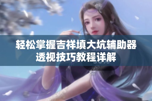 轻松掌握吉祥填大坑辅助器透视技巧教程详解