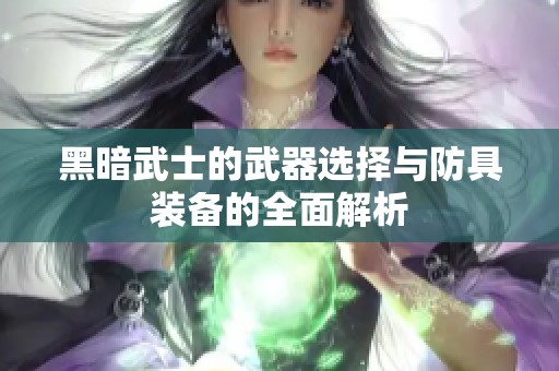 黑暗武士的武器选择与防具装备的全面解析