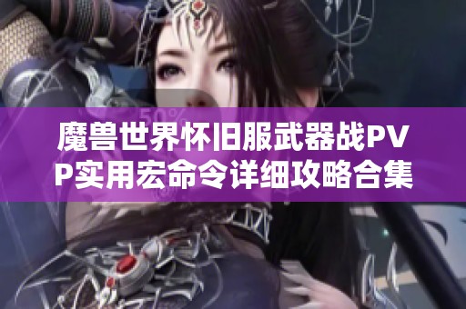 魔兽世界怀旧服武器战PVP实用宏命令详细攻略合集