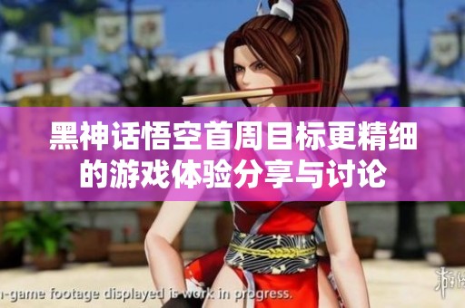 黑神话悟空首周目标更精细的游戏体验分享与讨论