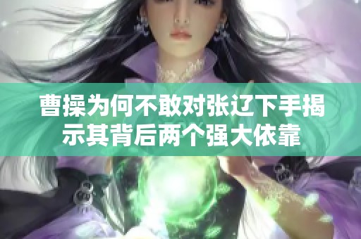 曹操为何不敢对张辽下手揭示其背后两个强大依靠