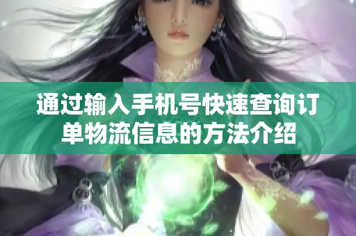 通过输入手机号快速查询订单物流信息的方法介绍