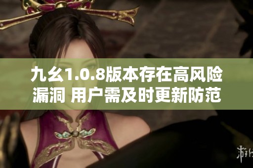 九幺1.0.8版本存在高风险漏洞 用户需及时更新防范风险