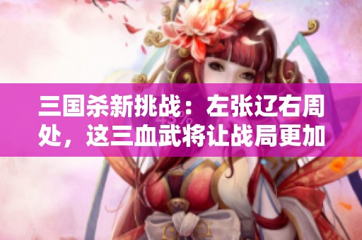 三国杀新挑战：左张辽右周处，这三血武将让战局更加复杂