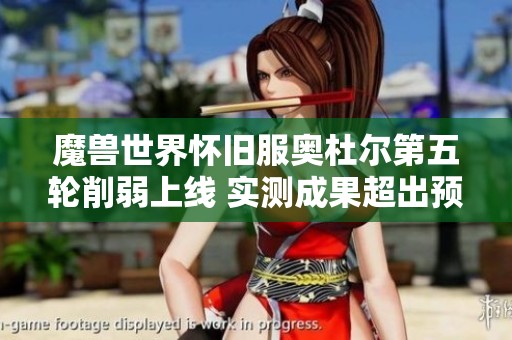 魔兽世界怀旧服奥杜尔第五轮削弱上线 实测成果超出预期