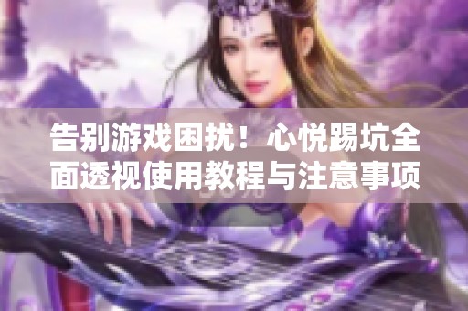 告别游戏困扰！心悦踢坑全面透视使用教程与注意事项