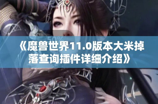 《魔兽世界11.0版本大米掉落查询插件详细介绍》