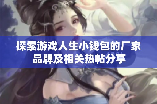 探索游戏人生小钱包的厂家品牌及相关热帖分享