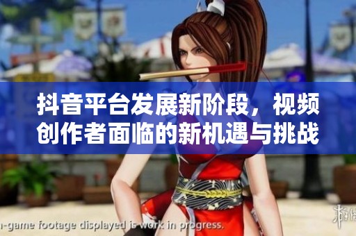 抖音平台发展新阶段，视频创作者面临的新机遇与挑战
