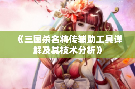 《三国杀名将传辅助工具详解及其技术分析》