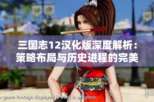 三国志12汉化版深度解析：策略布局与历史进程的完美结合