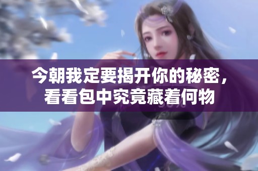 今朝我定要揭开你的秘密，看看包中究竟藏着何物